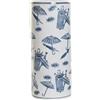 DRW Portaombrelli Porcellana Rotondo con Ombrello Bianco e Blu 19x19x45 cm