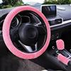 KIKVTER Coprivolante Auto Peloso, Set 3 pezzi Copri Volante per Auto, Coprivolante Auto Copertura Leva Freno a Mano e Cambio, Telescopico Auto Coprivolante Inverno Caldo Copri Volante Auto Accessori