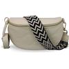 Adel Bags ADEL - Marsupio da donna in vera pelle, Emma oro, fatto a mano, borsa a tracolla con larghezza opzionale, con motivo elegante, made in Italy, Beige-oro 4, m, Tracolla