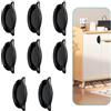 ZSUIQIN Autoadesive per Porte, 8 Pezzi, Maniglie per Mobili, Maniglie Autoadesive per Armadietti, in Plastica, Maniglies Senza Trapano, per Finestre, Porte in Vetro, Cassetti - 8.2 x 4.8 x 3.1cm, Nero