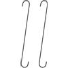 sourcing map 2 ganci lunghi a S da 40,6 cm, in metallo, a forma di S, in acciaio al manganese, per organizzare cucina, giardino, bagno, garage, armadio, nero