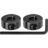 QUARKZMAN 2Pz Collare di Bloccaggio Forato Singolo, 12 x 28 x 11mm(ID x OD x T) in Acciaio al Carbonio con Stile a Morsetto a Collare per Albero con Vite di Fissaggio (Nero)