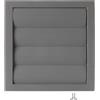 LIRAST Ø 125mm Grigia Griglia di Ventilazione in Plastica con Alette a Gravità - Griglie D'Aerazione con Rete Anti Insetti