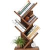 iSunirm Libreria dell'albero a 9 piani,Scaffale di stoccaggio,Scaffali alla moda per libri, CD,riviste, per soggiorno,camera da letto,38×20×75CM,Marrone rustico