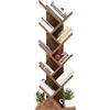 iSunirm Libreria ad Albero,Libreria Scaffale a 9 Ripiani,Mobile da Studio per Libri, CD,Moderna Autoportante Libri per Soggiorno, Studio, Ufficio,Marrone Vintage