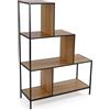 VERSA Libreria in Stile Industriale, Misure (H x L x P) 112,40 x 30 x 80 cm, Marrone