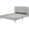 DRW Letto 150 x 200 cm con testiera Poliestere Grigio 170 x 219 x 108 cm