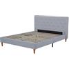 DRW Letto 150 x 200 cm con testiera Poliestere Grigio 170 x 219 x 108 cm