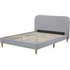 DRW Letto 150 x 200 cm con testiera Poliestere Grigio 170 x 219 x 108 cm