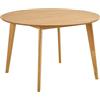 AC Design Furniture Roxanne Tavolo da pranzo rotondo, piano in rovere SH laccato impiallacciato, struttura in rovere opaco tinto SH vernice Rubberwood con venature dritte, Ø 120 x 76 cm