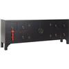 DRW Credenza mobile TV stile orientale nero 130x24x51 cm