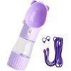 Generic Borraccia per Cani Portatile 250ml con Ciotola da 180ml Antigoccia Senza BPA Alimentare Per Cani/Gatti Viaggio Passeggiata Escursioni Parco(Purple)