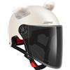 Golden Apple - Grazioso copricasco con orecchie di orso soffice per moto, decorazione con adesivo, peluche, copricasco per sci, accessorio per casco da bici (Bianco)
