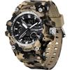 findtime Orologio militare da uomo militare, orologio tattico per sport all'aria aperta, digitale, 5 ATM, impermeabile, per ragazzi e uomini, nero, verde, orologio digitale, cronografo, orologio