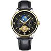 Haonb Orologi Da Polso,Orologio Da Uomo Impermeabile Automatico Meccanico Con Fasi Lunari Tourbillon Impermeabile, G