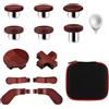 Gopiiphon 13 in 1 Component Pack Kit for Xbox Elite Series 2 Controller Metal Thumbsticks Replacement for Elite Series 2 Accessories Compatible with Xbox Elite Wireless Controller Series 2 Core (Dark red)