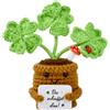 QINGZY Fiori Intrecciati all'uncinetto, Fiori Fatti a Mano, Mini Vaso di Fioris a Maglia, Fioris all'Uncinetto Regalo, Piccole Decorazioni da Scrivania per Casa, Ufficio, Auto (C)