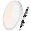 Alpinaluz Plafoniera LED bianca rotonda 18 W Ø225 mm - incasso o superficie con foro regolabile Ø65-200 mm - IP44 ultra sottile 17 mm - CCT regolabile 3000 K/4000 K/6000 K per bagno, cucina, corridoio
