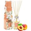 Hassett Green London Diffusore di Fragranza Just Peach 100ml - Profumo per Ambienti Interni a Lunga Durata con 8 Canne in Rattan, Regalo Perfetto per Ogni Occasione
