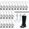 Vylro 20 Pezzi Grucce Metallo Ganci, Mollette Grucce Ganci a Clip Antiscivolo, 360° Appendini con Pinze, Mollette per Abiti in Acciaio Inossidabile, per Pantaloni, Scarpe, Asciugamani, Sciarpe, Cappelli