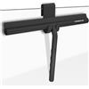 Minismus Tergivetro per Doccia - Pulisci Vetri Porte e Finestre - Tergivetro Doccia Silicone - Pulisci Doccia Vetro, Bagno e Specchi - Senza Foratura, Supporto Incluso (Nero, 28 cm)