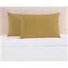 Pizuna Linens Pizuna 2 Federe per letto matrimoniale cotone 50x80 cm Oro 400 fili | Federe cuscino 100% cotone a fiocco lungo, trama sateen, 50x80 cm, colore Senape Oro, 400 fili, set da 2 pezzi