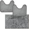 Comart - Set Tappeti Ocean Bagno - Tris Tappetini Bagno: Un Tappeto Rettangolare 45x75 cm + Due Giro Water o Bidet 45x75 cm - Soffici e Morbidi - Sottili e Antiscivolo - Lavabili in Lavatrice - Grigio