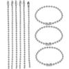 CENPEK 100 collane fai da te in acciaio inox con sfere placcate in nichel, 2,4 mm, catena di estensione regolabile in metallo con connettore abbinato per gioielli (15 cm)