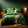 Comfort Collections Set di biancheria da letto in pile super morbido e caldo, con copripiumino e federe (verde smeraldo, 1 posto)