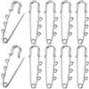 SUNNYCLUE 1 scatola Da 30 pezzi Spilla di Sicurezza In Argento Spille Da Kilt In Metlega Sfuso In Acciaio Inossidabile Resistente Fermaglio Ad Anello Fermaglio Spille Risultati con 3 fori per Cucire C