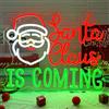 Looklight Babbo Natale sta arrivando Cartello al Neon, Cartello Led di Natale, Cartello al Neon per Decorazione da Parete, Cartello Luminoso di Natale per Festa, Bar, Casa, Negozio, Decorazione