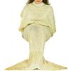 Modo - Coperta a Forma di Coda di Sirena, per Adolescenti e Adulti, Colore: Panna/Oro Lucido