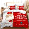 Hoimlm Set Copripiumino Natalizio Regalo Set,Tema Buon Natale Microfibra Copripiumino con Federe, per bambini e bambine Set di Biancheria da Letto Decorazione Natalizia per Interni (220x240cm, Natalizio C)