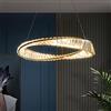 minifair Lampadario Camera Da Letto,Acciaio Inossidabile Oro Anelli Irregolari Lampadari Plafoniera,Moderna Lampadario Cucina A Led Dimmerabile In Cristallo Per Soggiorno Cucina Camera Da Letto D60Cm