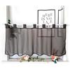 Devola Tende a vetrina in voile, tenda corta con passanti, moderna tenda da bistrot, trasparente, tenda per finestra corta, tinta unita, tende per finestre da cucina, A x L 60x100cm, grigio, 1 pezzo