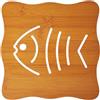 CUCUBA Sottopentola Quadrato Motivo Pesce Anticalore in Bambù Misure 17x17cm