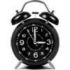 OSDUE Sveglia Forte per Dormiglioni Senza Ticchettio, 4.6 Pollici Sveglia Analogica Vintage a Doppia Campana Silenziosa da Comodino A Batteria Analogica Retrò con Luce Notturna per Camera da Letto