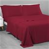 Riad Arredo Completo Letto Tinta Unita 100% Cotone Italiano Morbido Mano Percalle - Set Lenzuola Delicate Artigianale Made in Italy (Borgogna, Singolo)