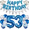 Ouceanwin Palloncini Compleanno 53 anni Uomo, Blu Palloncino 50 anni Uomo Happy Birthday Decorazioni Compleanno Uomo 50 anni, Kit di Festa Compleanno Decorazioni per 53 anni Uomo