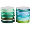 Craftdady 10 rotoli da 100 m di filo di nylon e poliestere da 0,8 mm, per nodi cinesi, fatti a mano, per artigianato con perline, collane da creare da sé, creazione di gioielli, colore