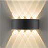 GOOSKI Applique da Parete LED IP65 per Interni ed Esterni, 8W Luce Up & Down con 8 Sorgenti Luminose, 3000K Bianco Caldo, Lampada da Parete in Alluminio per Soggiorno Camera Scale Corridoio