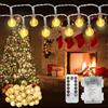 Realky Catena di luci per esterni a batteria, 6,5 m, 40 LED, 8 modalità, impermeabile IP67, telecomando