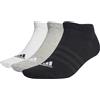 adidas Unisex - Adulto Thin and Light Sportswear Low-Cut Socks 3 Pairs, Medium Grey Heather / White / Black, 10.5-12.5