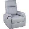 ECO-DE Poltrona Relax Reclinabile Manuale - Calore Lombare e Poggiapiedi Regolabile, Comoda per Salotto, Lettura, Ufficio, Soggiorno o Camera da Letto - Braccioli Estraibili e Salvaspazio (Grigio C.)