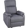ECO-DE Poltrona Relax Reclinabile Manuale - Calore Lombare e Poggiapiedi Regolabile, Comoda per Salotto, Lettura, Ufficio, Soggiorno o Camera da Letto - Braccioli Estraibili e Salvaspazio (Grigio S.)
