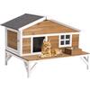 VEVOR Cuccia per Gatti Isolata, Rifugio Rialzato in Legno con Isolamento in Schiuma, con Ampia Piattaforma, Cucce Impermeabili per Gatti Selvatici, Interni ed Esterni, 1105 x 853 x 787 mm