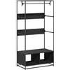 vidaXL Armadio Nero 90x50x180 cm in Truciolato, Mobile portaoggetti, Guardaroba, Mobile per Camera da Letto, armadietto portaoggetti, credenza