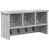 vidaXL Attaccapanni da Muro in Legno Grigio Sonoma, 50 x 16 x 26 cm. Ha Un Design Moderno, con mensola e Ganci in Metallo. Ottimo per Interni, Perfetto Come organizzatore per Il corridoio e per ripo