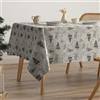 GAMUSI Tovaglia natalizia antimacchia alberi cotone tavolo da pranzo decorazione natalizia rettangolare tocco tessuto 160 x 140 cm