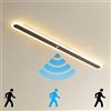 TRUYOK Interni Plafoniera da Parete LED Con Sensore di Movimento Moderna Applique Lungo Bianco Caldo Lampade da Parete Illuminazione per Passerella Garage Corridoio Scale Ripostiglio (80cm)